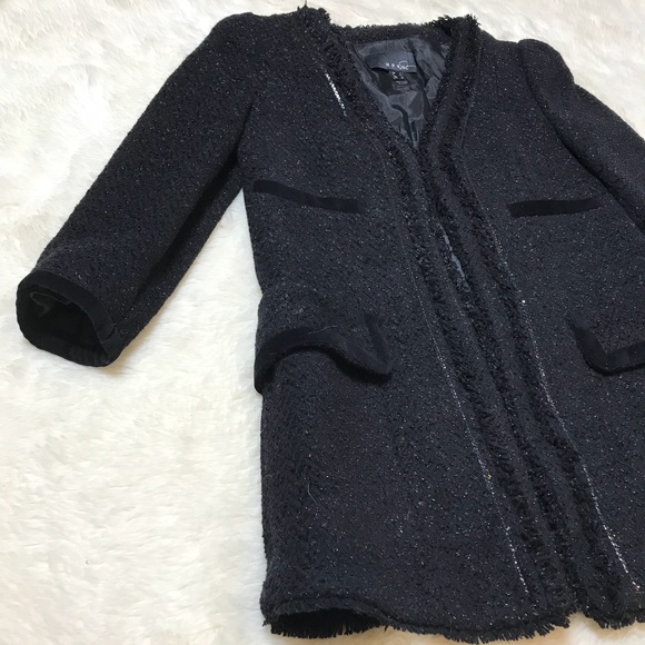 mango black tweed jacket